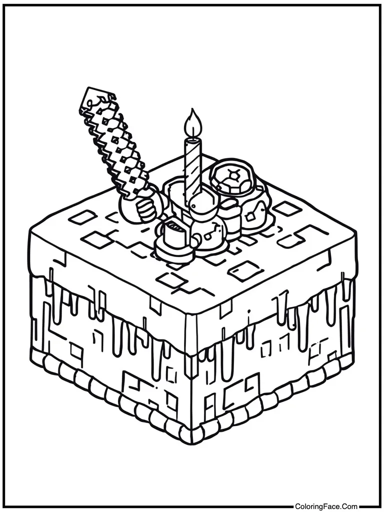 Square cake with frosting
