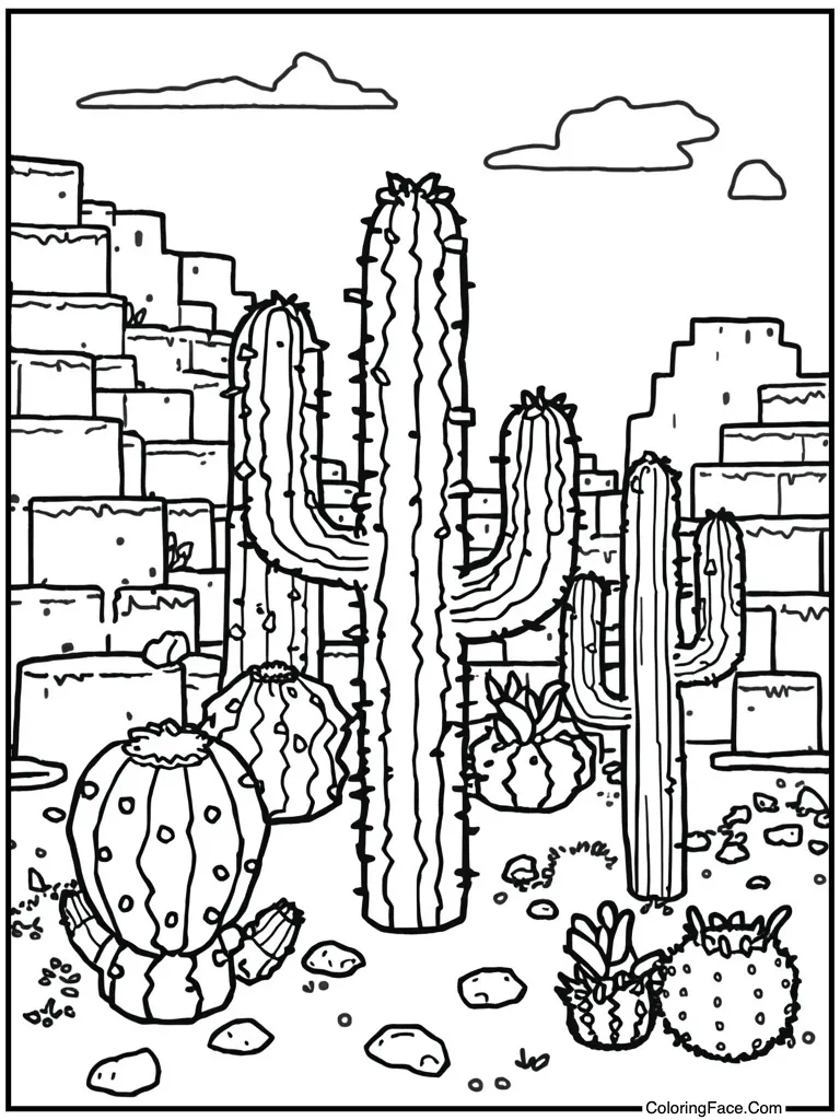 Desert biome with cactus