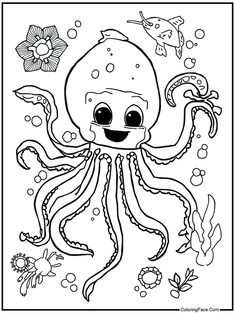 Squid swimming in water