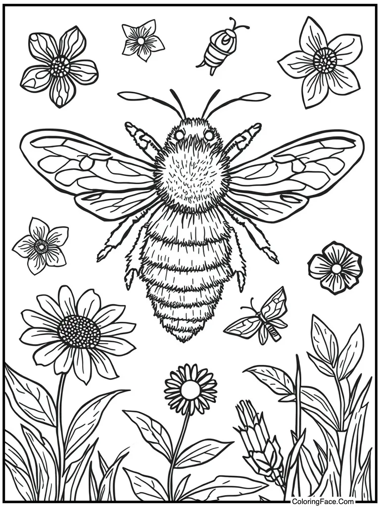 Big bee flying around