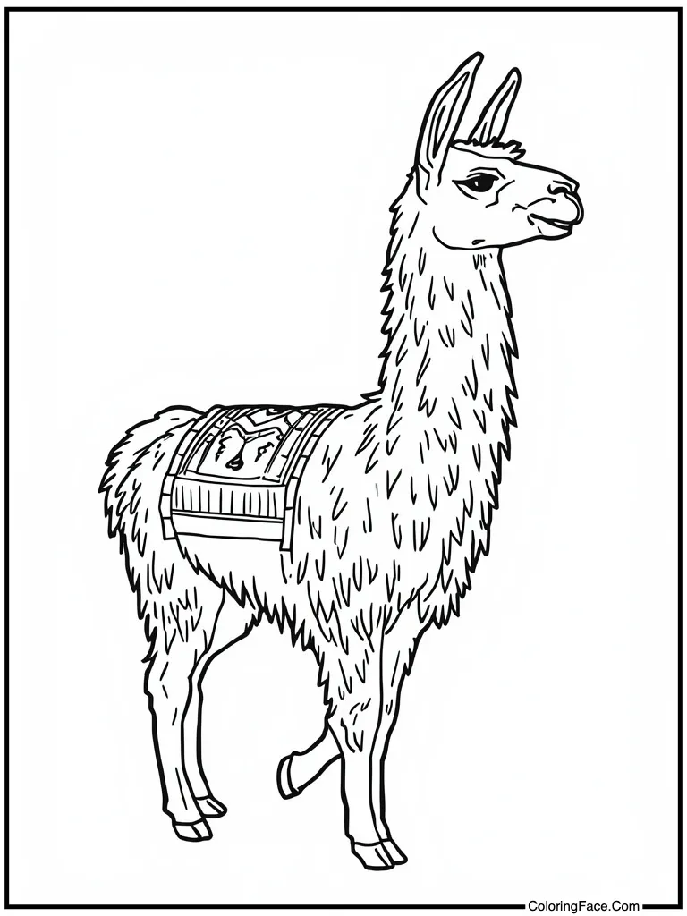 Llama caravan walking by