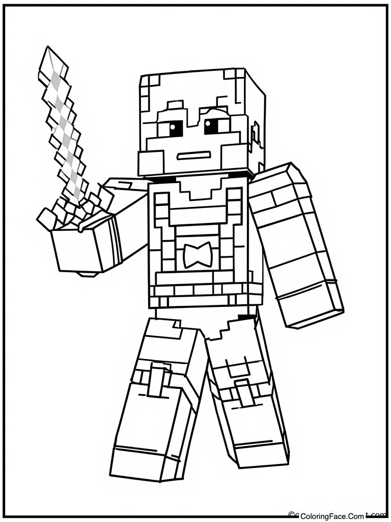 Minecraft Coloring Pages For Adults
