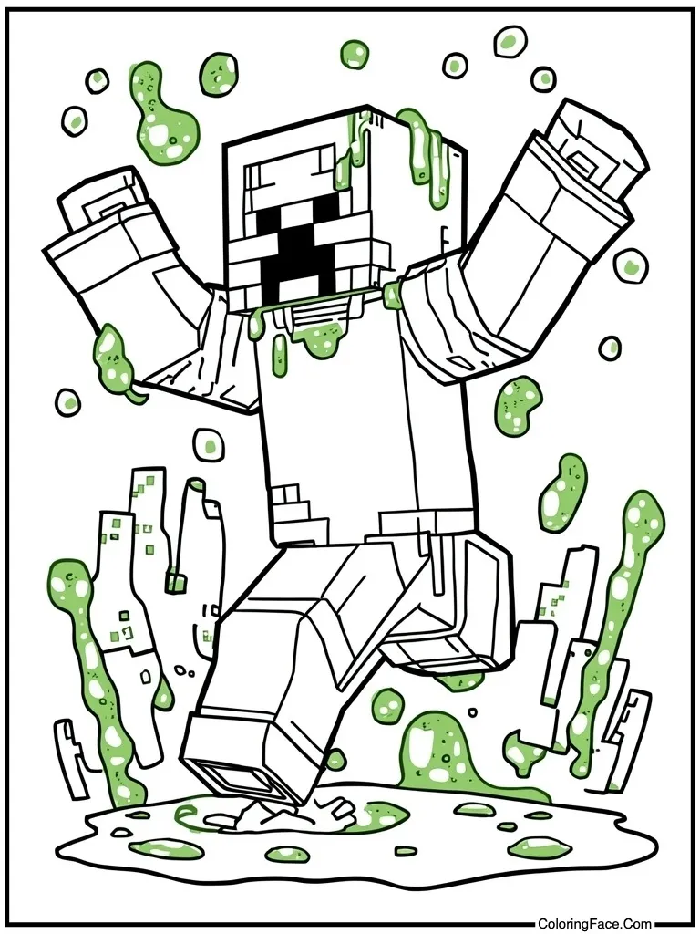 Green slime jumping high