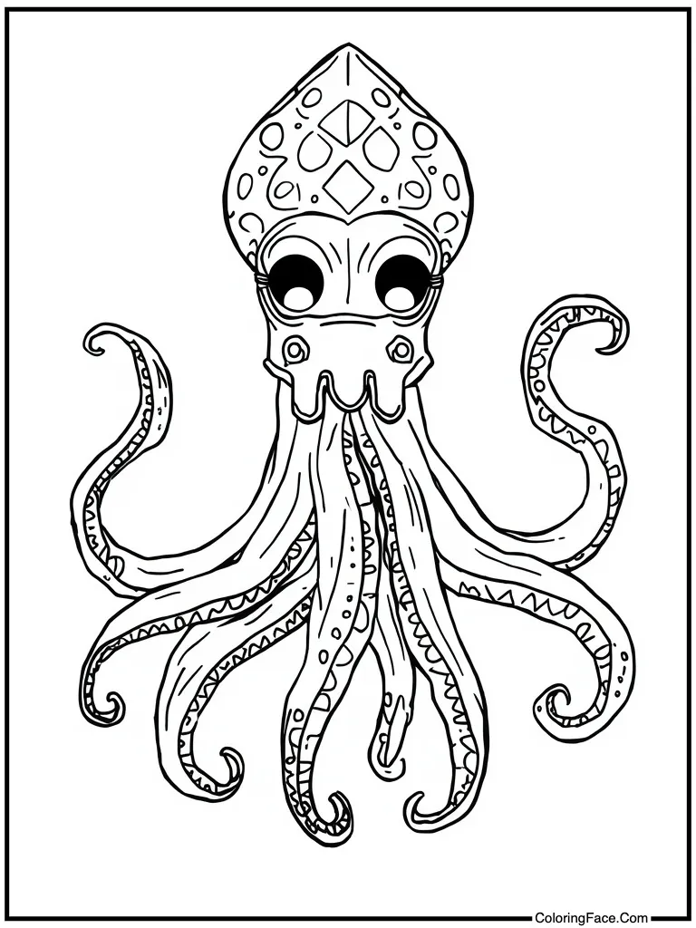 Squid glowing in dark