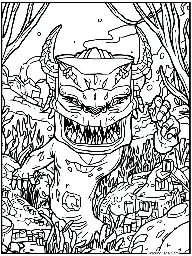 Blind monster in deep