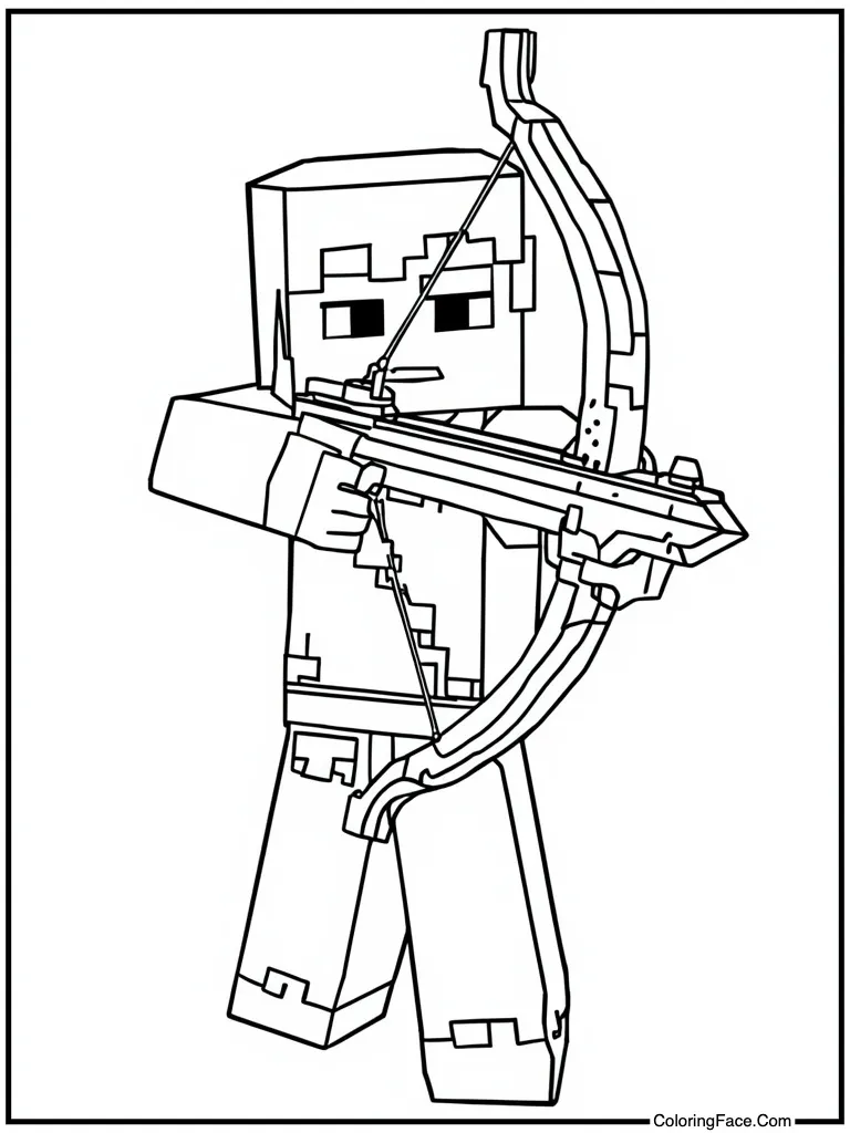 Aiming the loaded crossbow