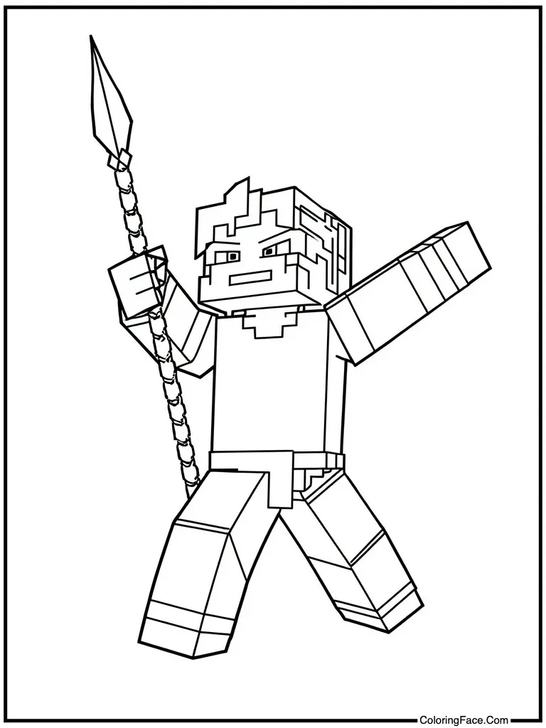 Throwing three pronged spear