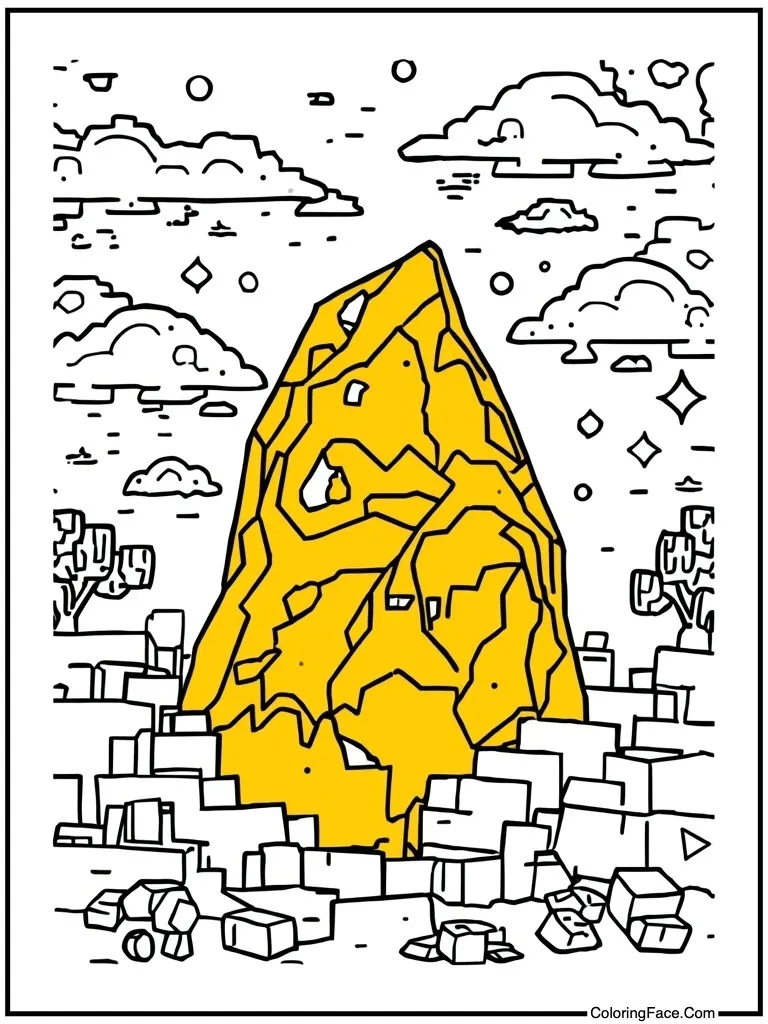 Yellow stone from sky