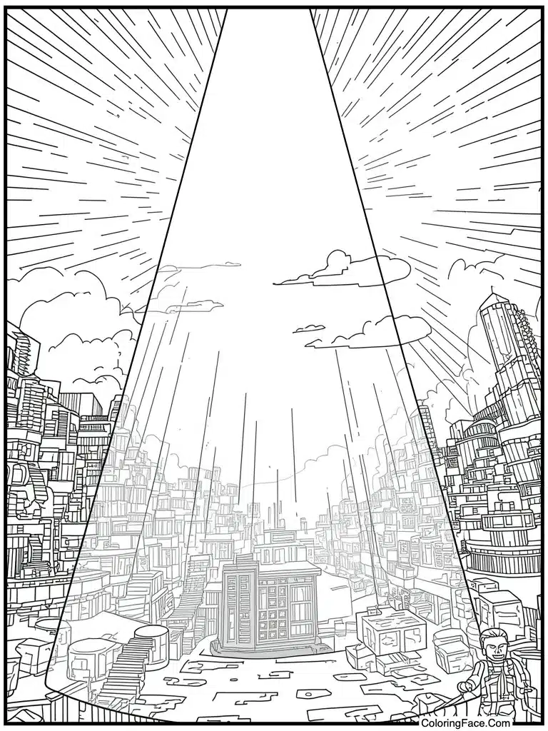 Beam of light shining