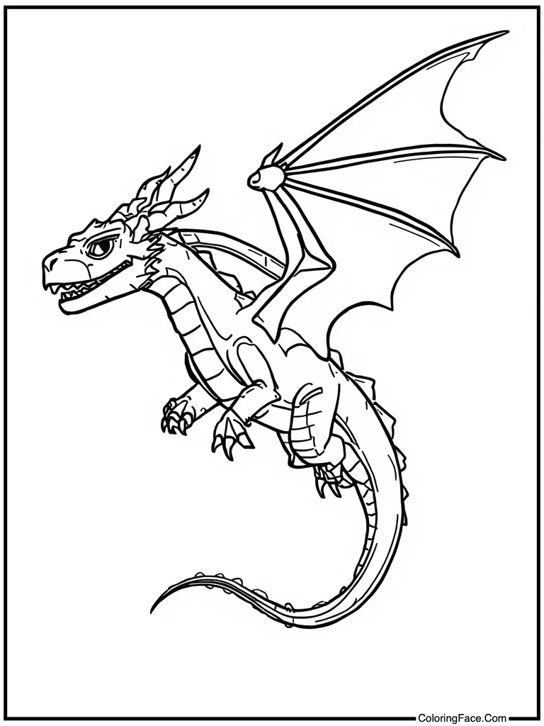 Giant black flying dragon