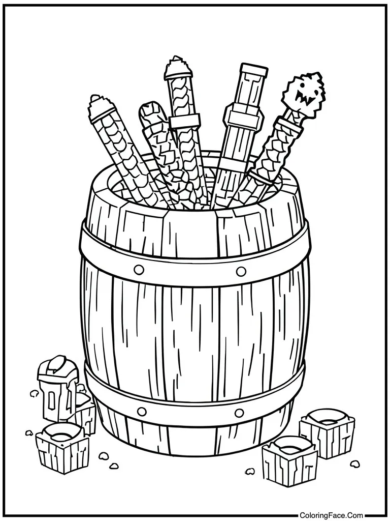 Wooden barrel for storage