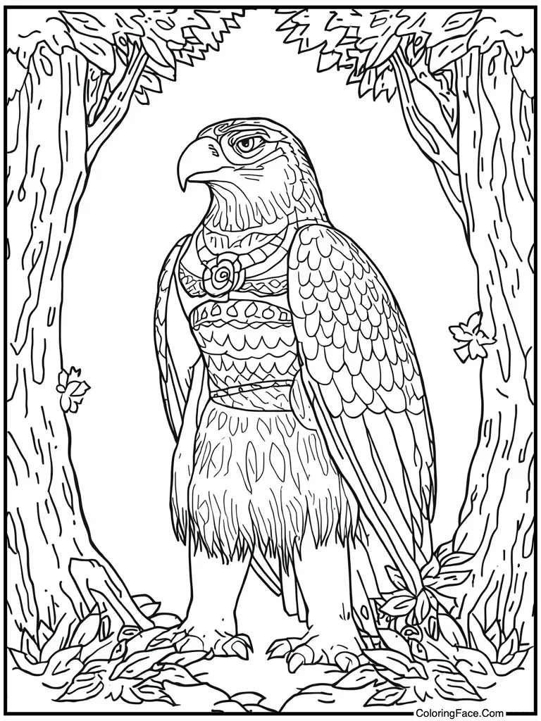 Transforming into giant hawk