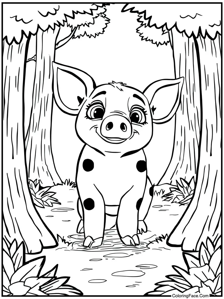 Piglet with spotted skin