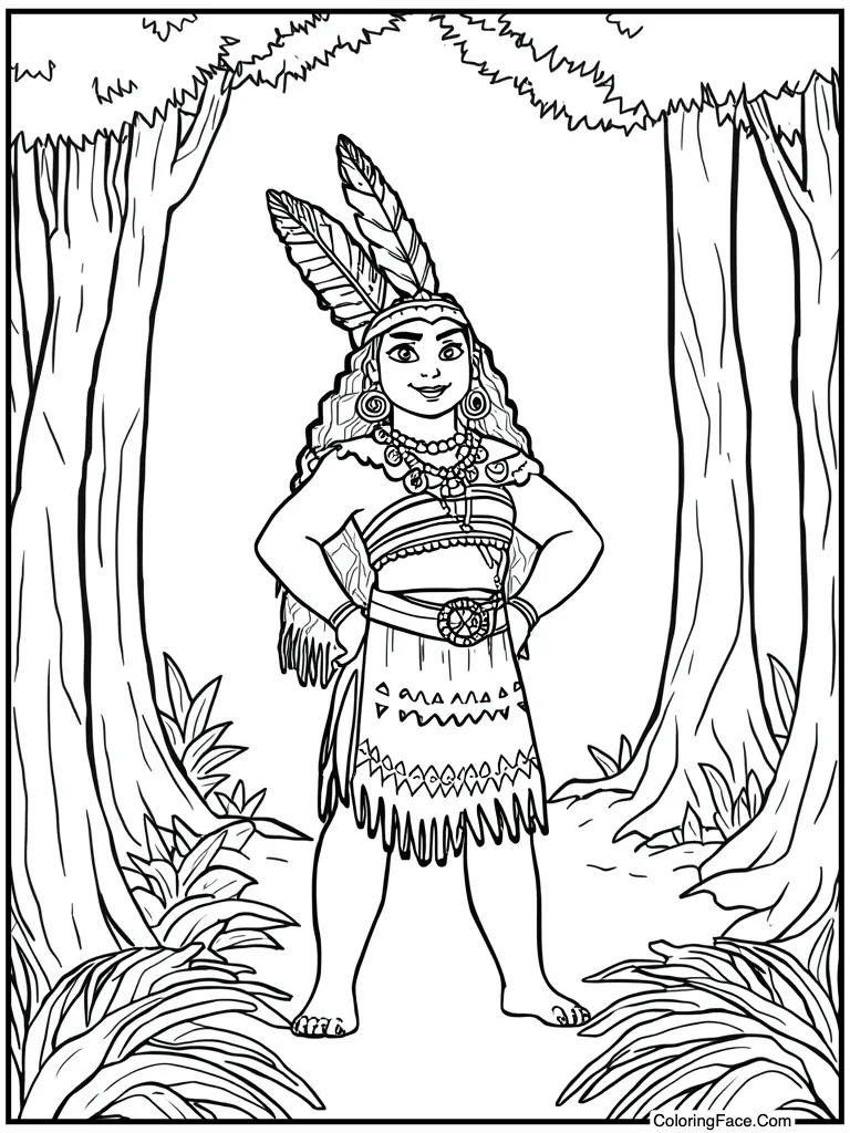 Chief wearing feather hat