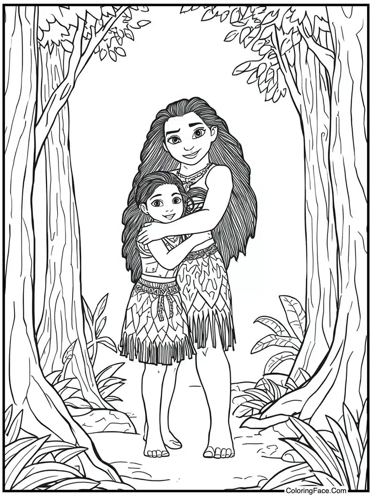 Mother hugging her daughter