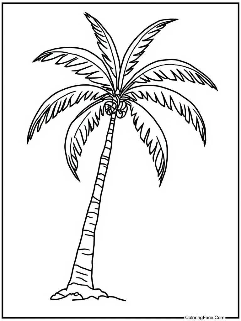 Coconut tree swaying wind