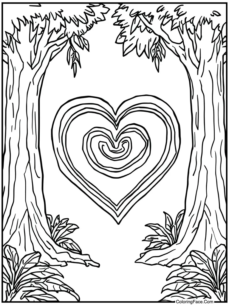 Heart spiral stone symbol