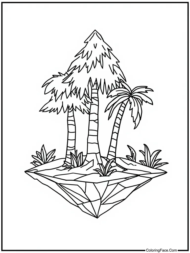 Geometric shape island art