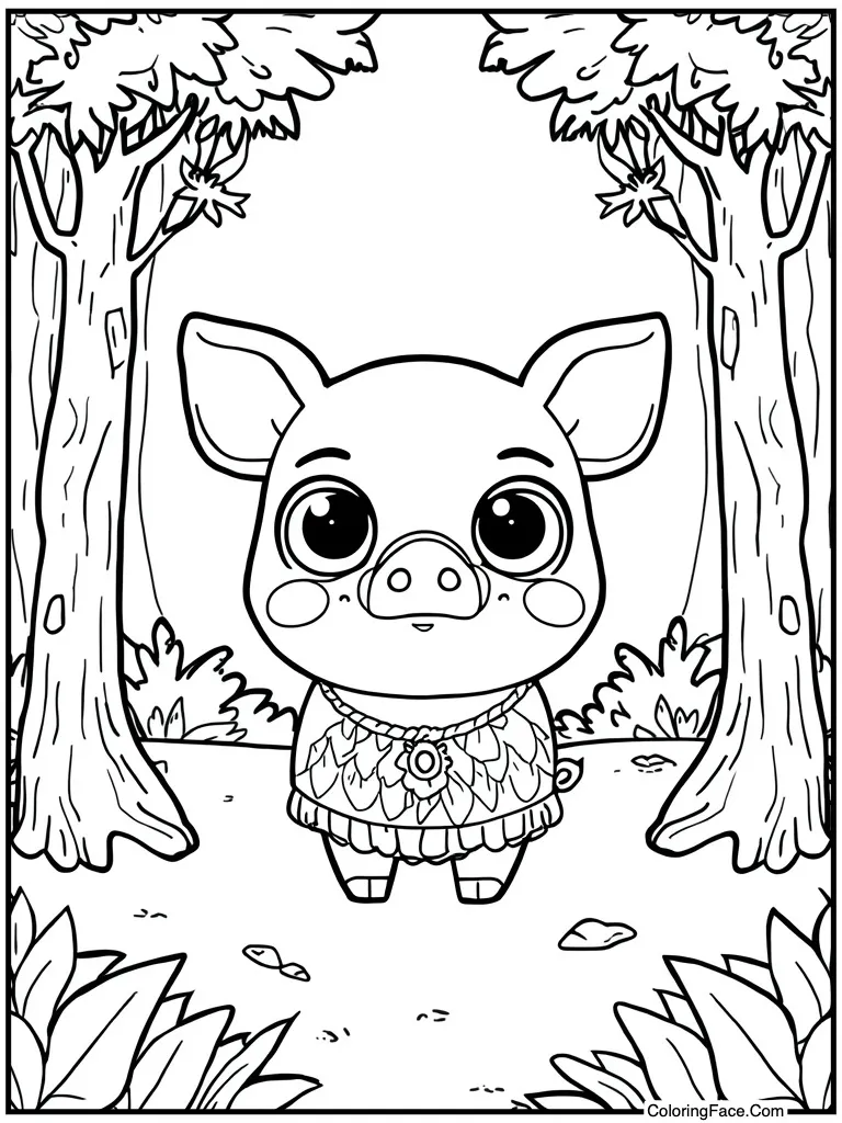 Kawaii pig big eyes