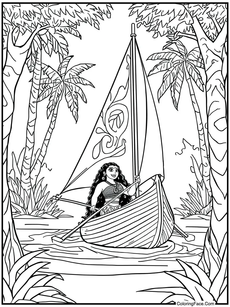 Voyaging canoe sail detail