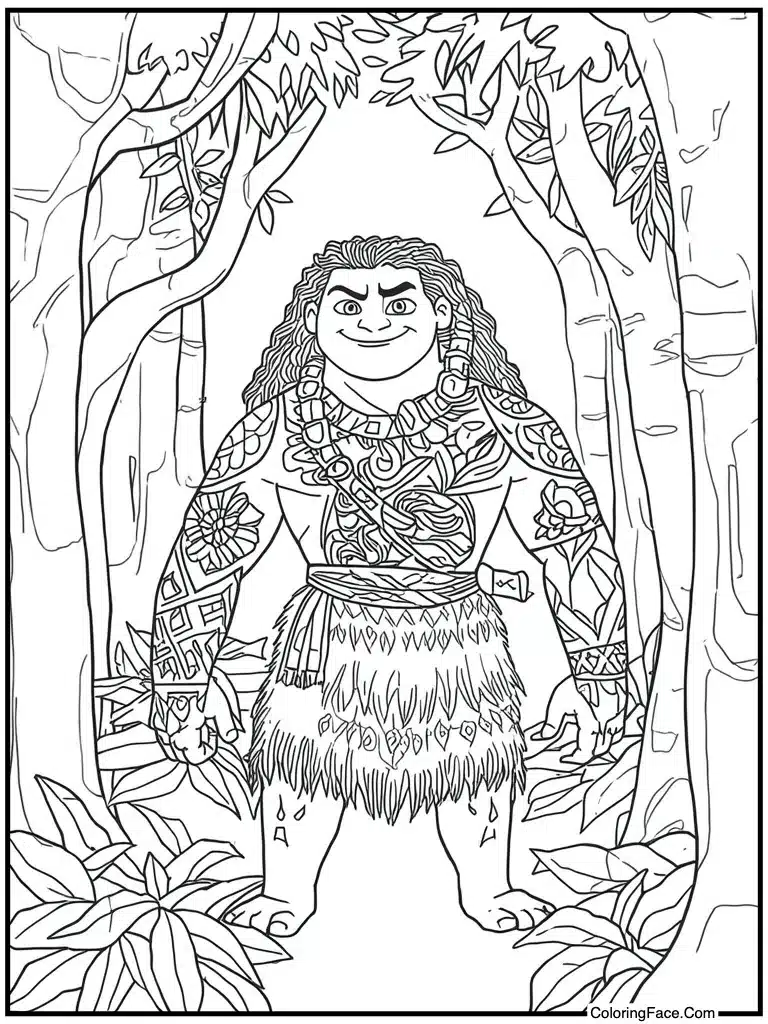 Maui showing his tattoos