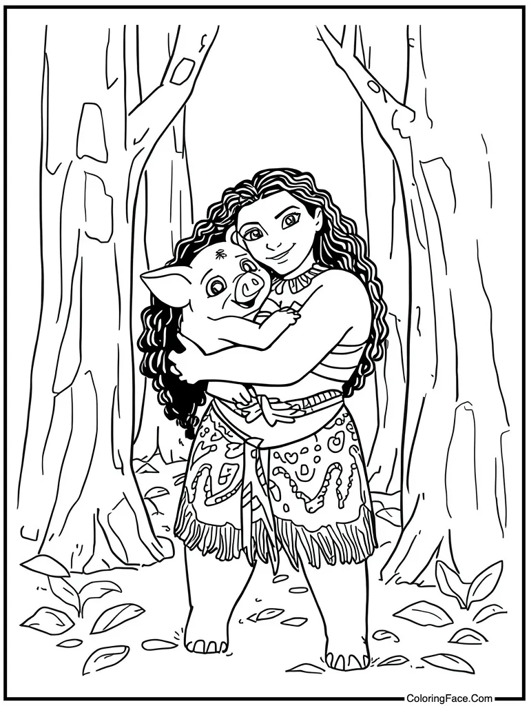 Hugging the pig tight