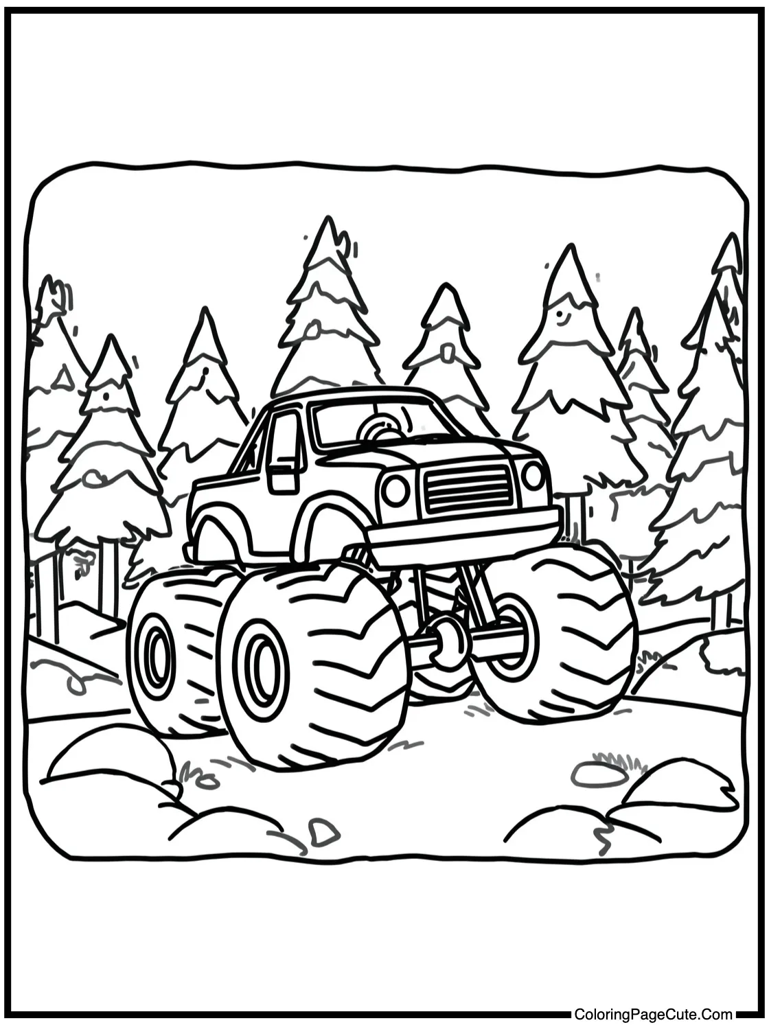 driving through a forest