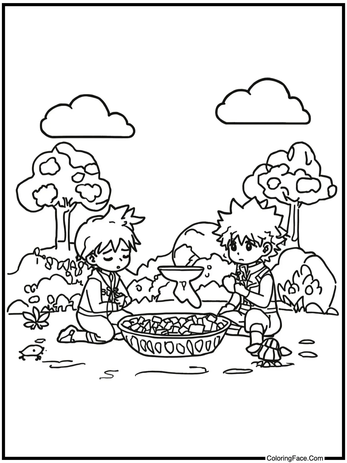 with a peaceful scene