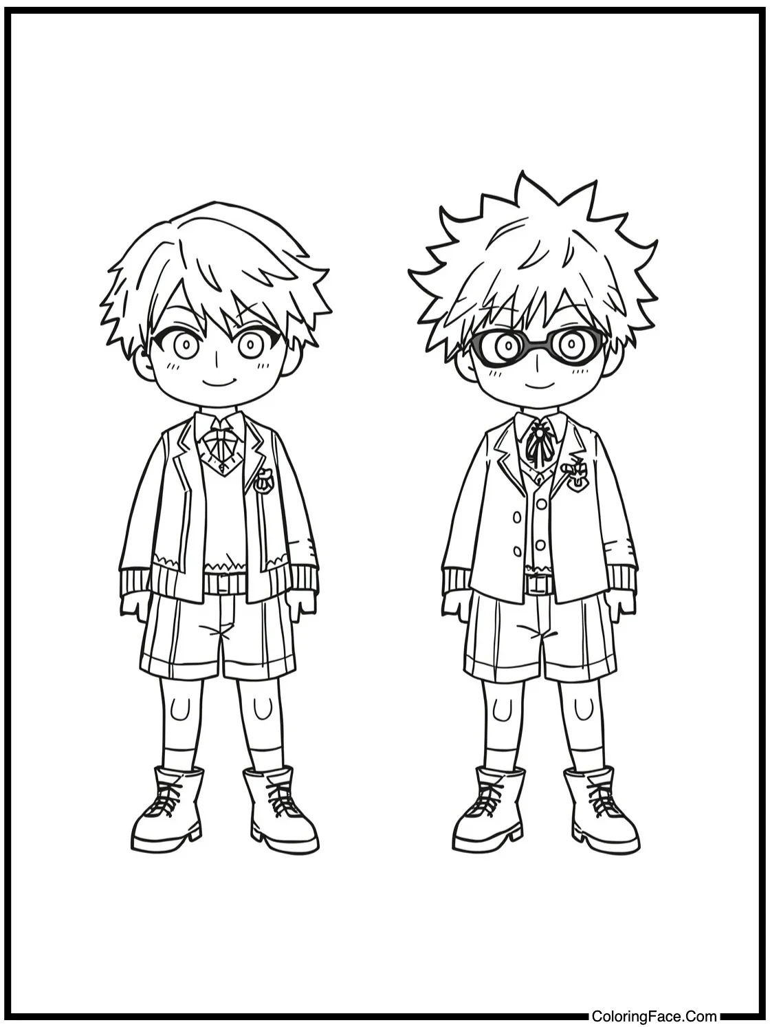 with school uniforms