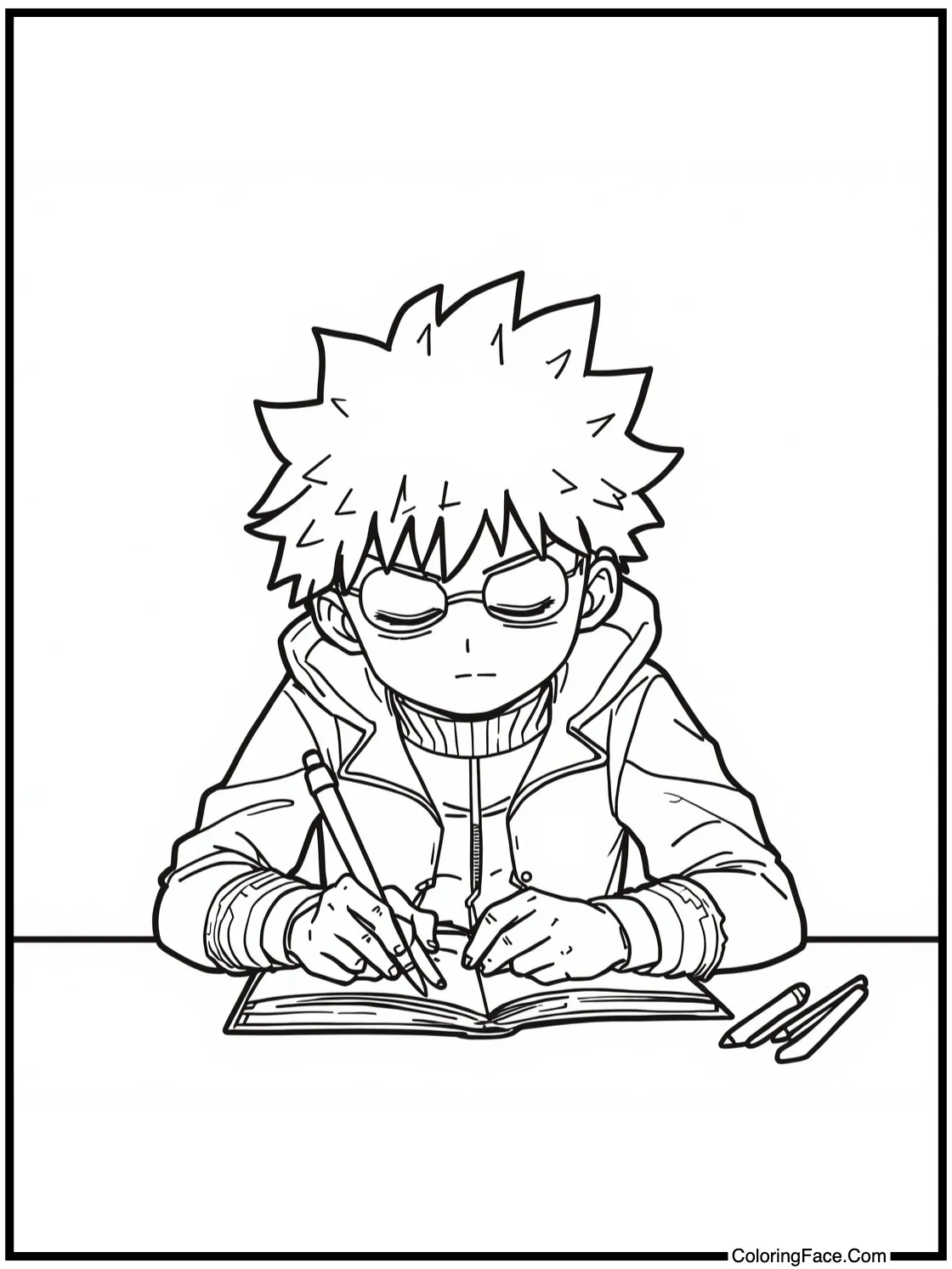 of characters studying