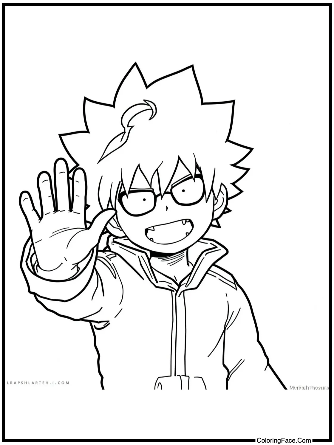 with Kirishima waving