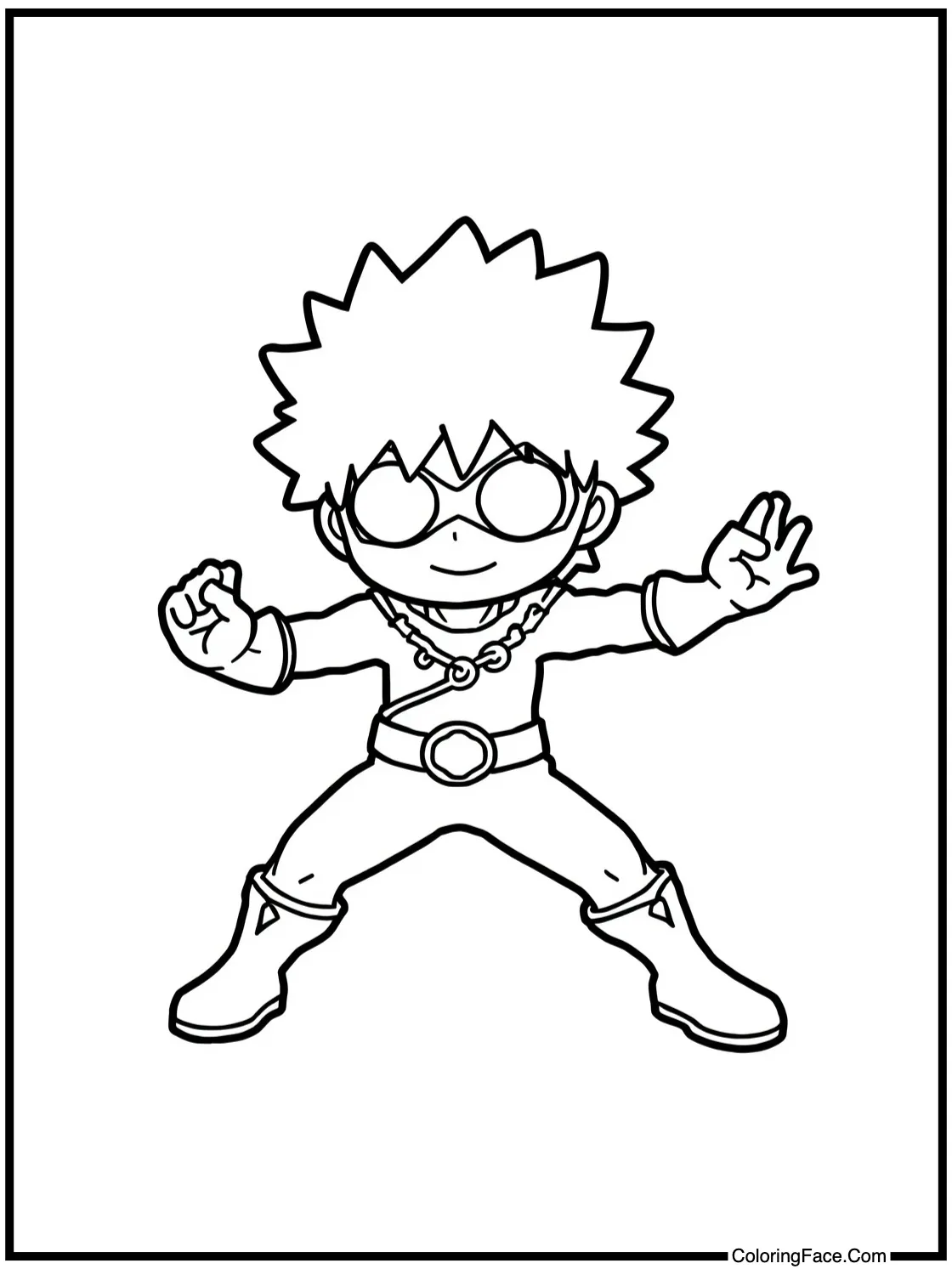 with a character stretching