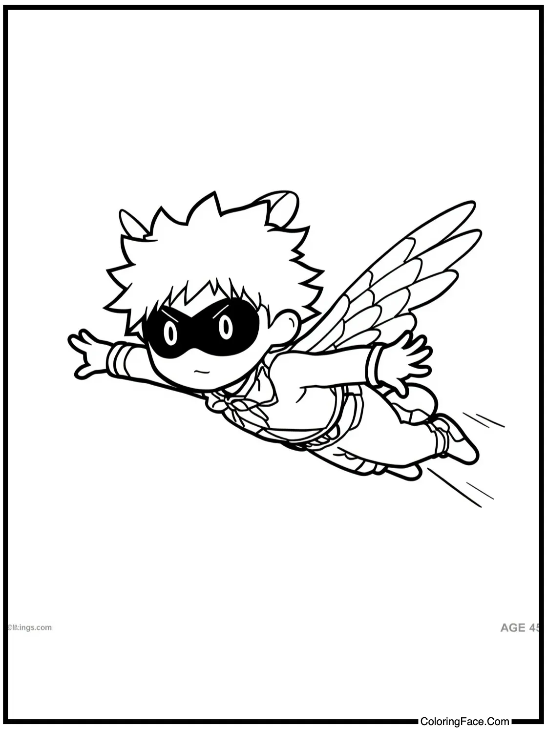 of a character flying