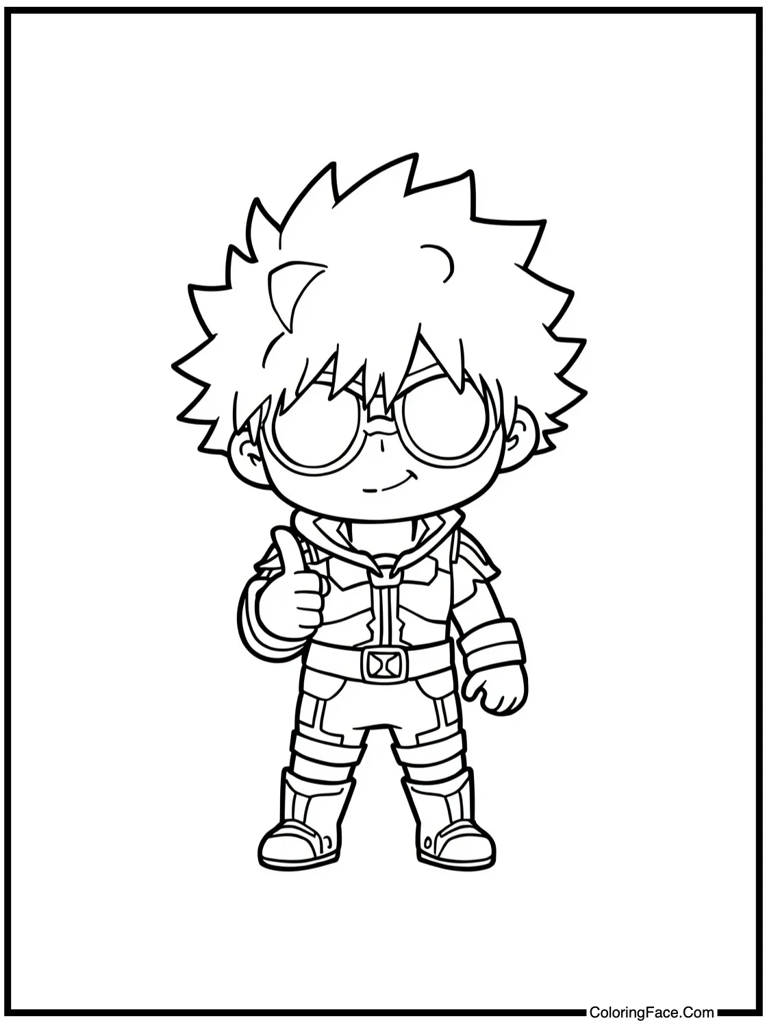 with a character pointing