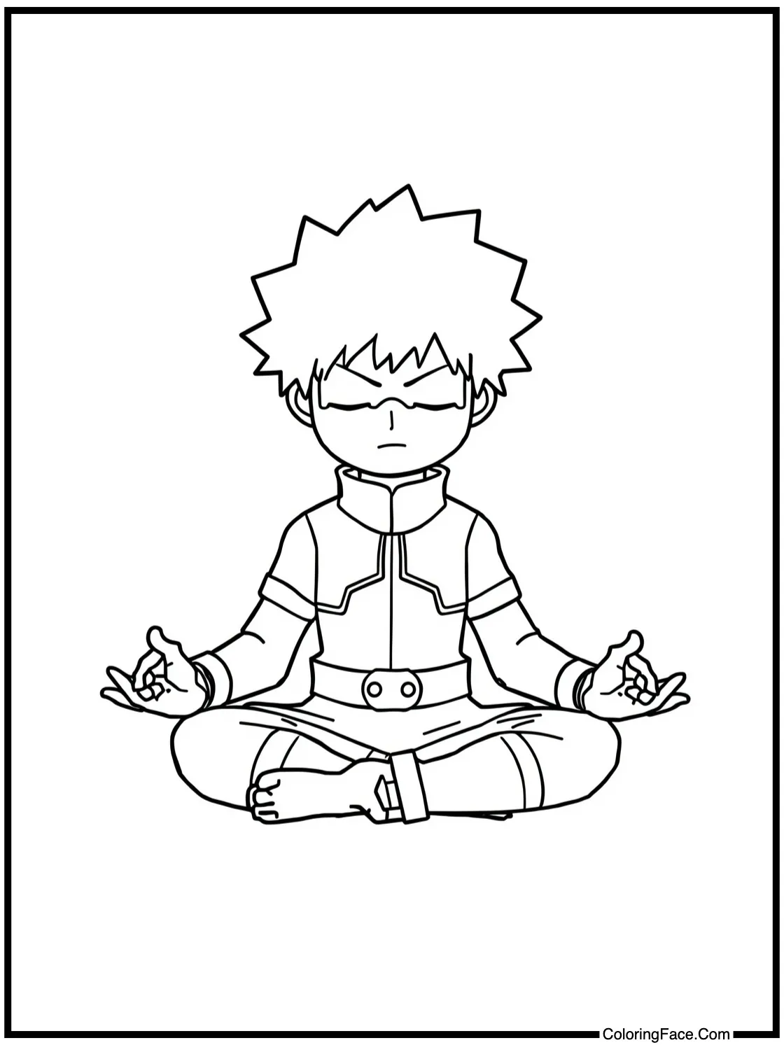 of a character meditating
