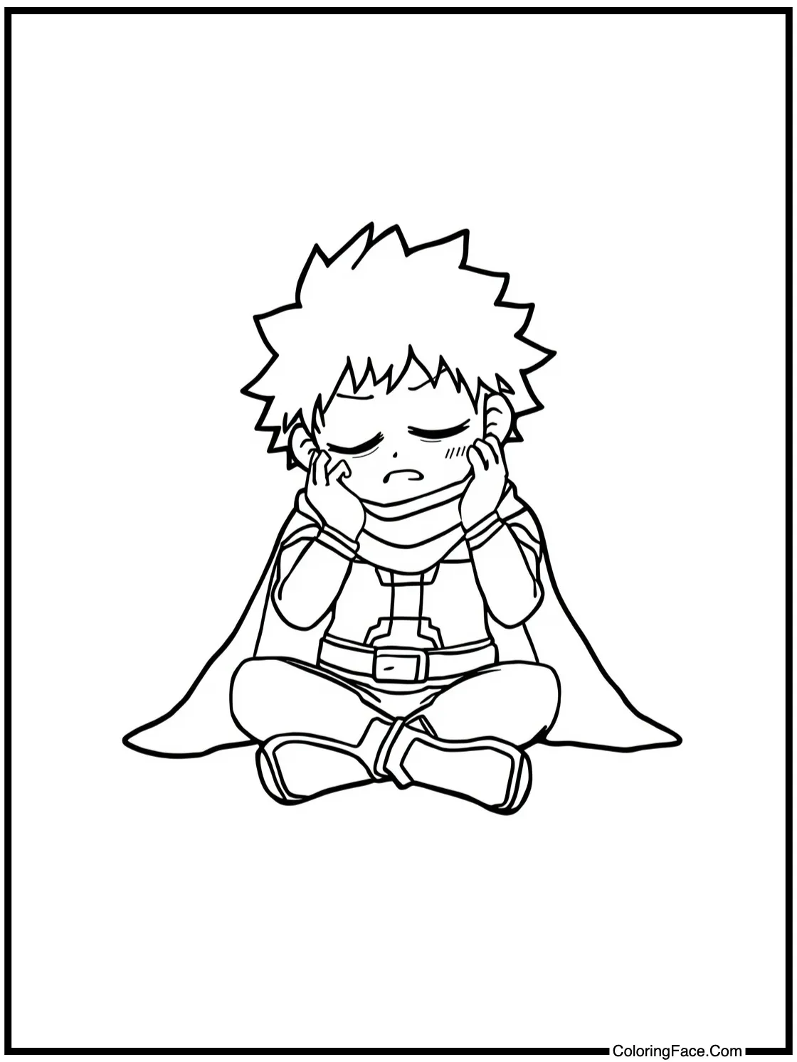 with a character relaxing