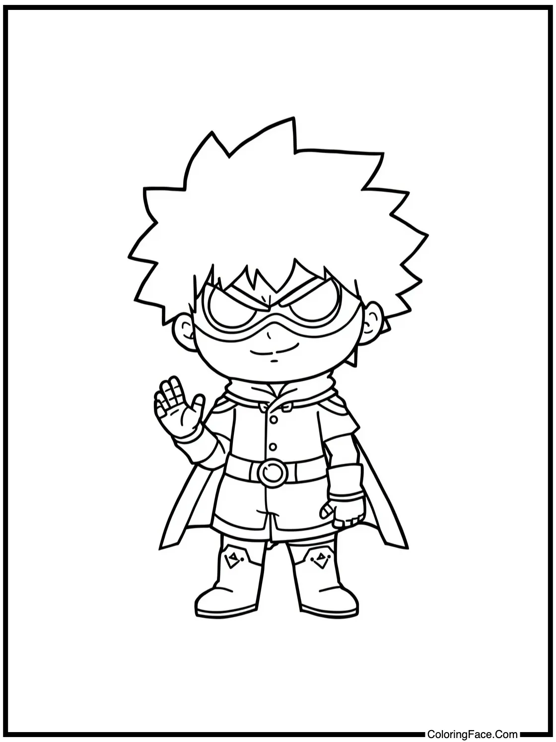 of a character practicing