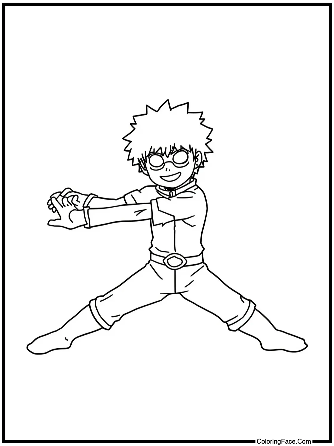 of a character stretching