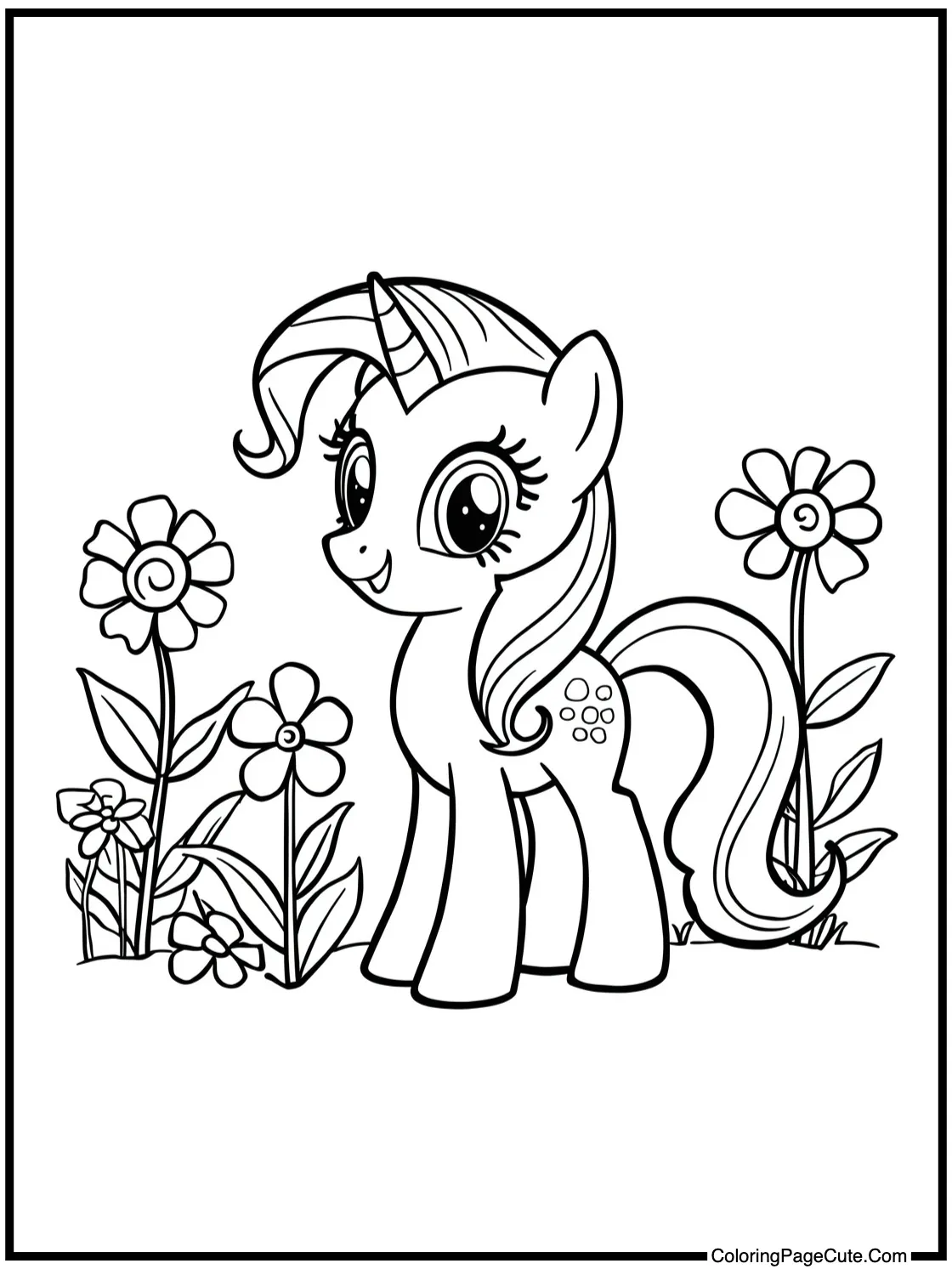 admiring pretty flowers