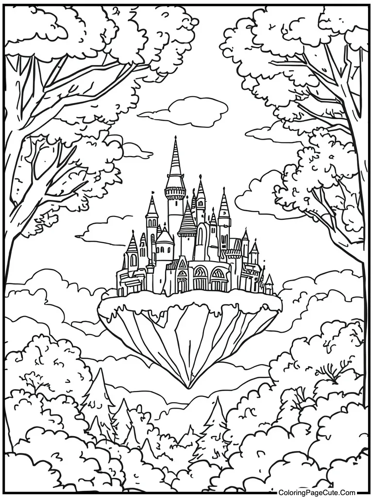 Cloud city floating sky