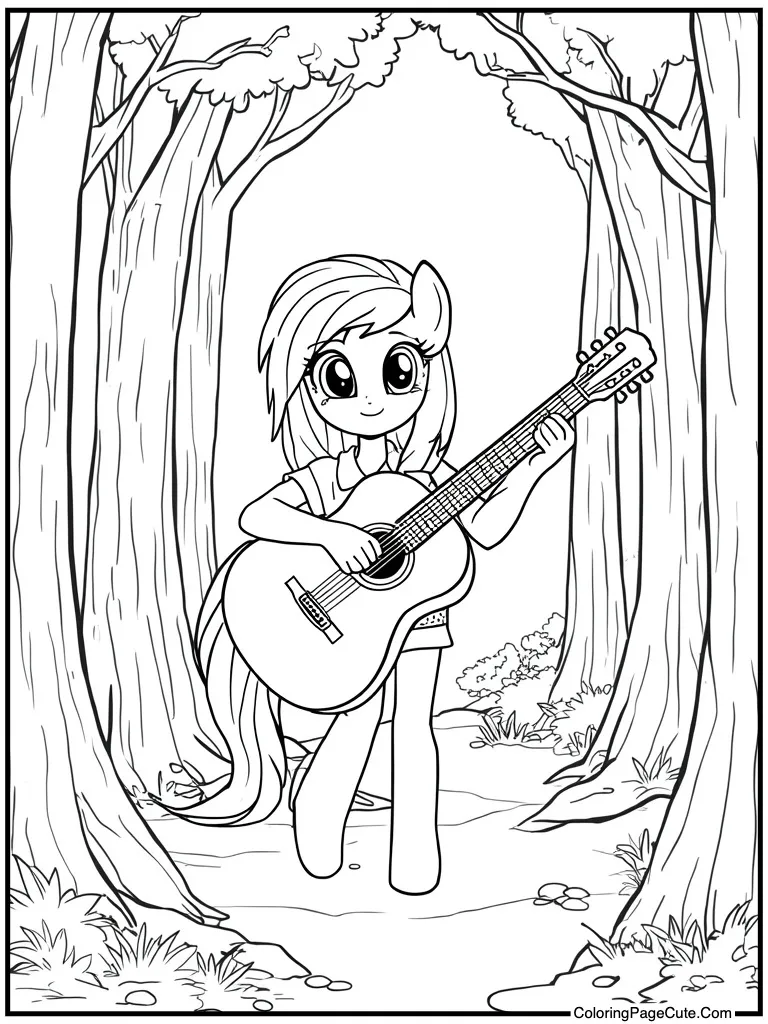Human girl playing guitar
