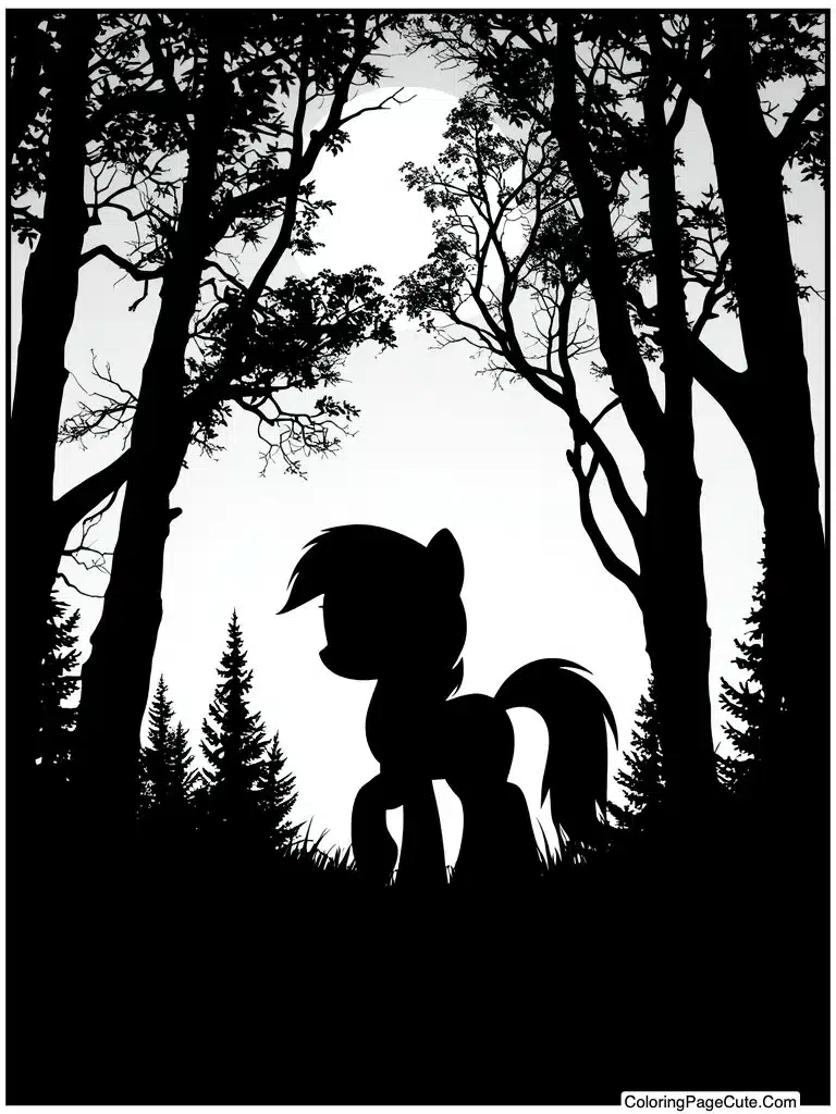 Silhouette against full moon