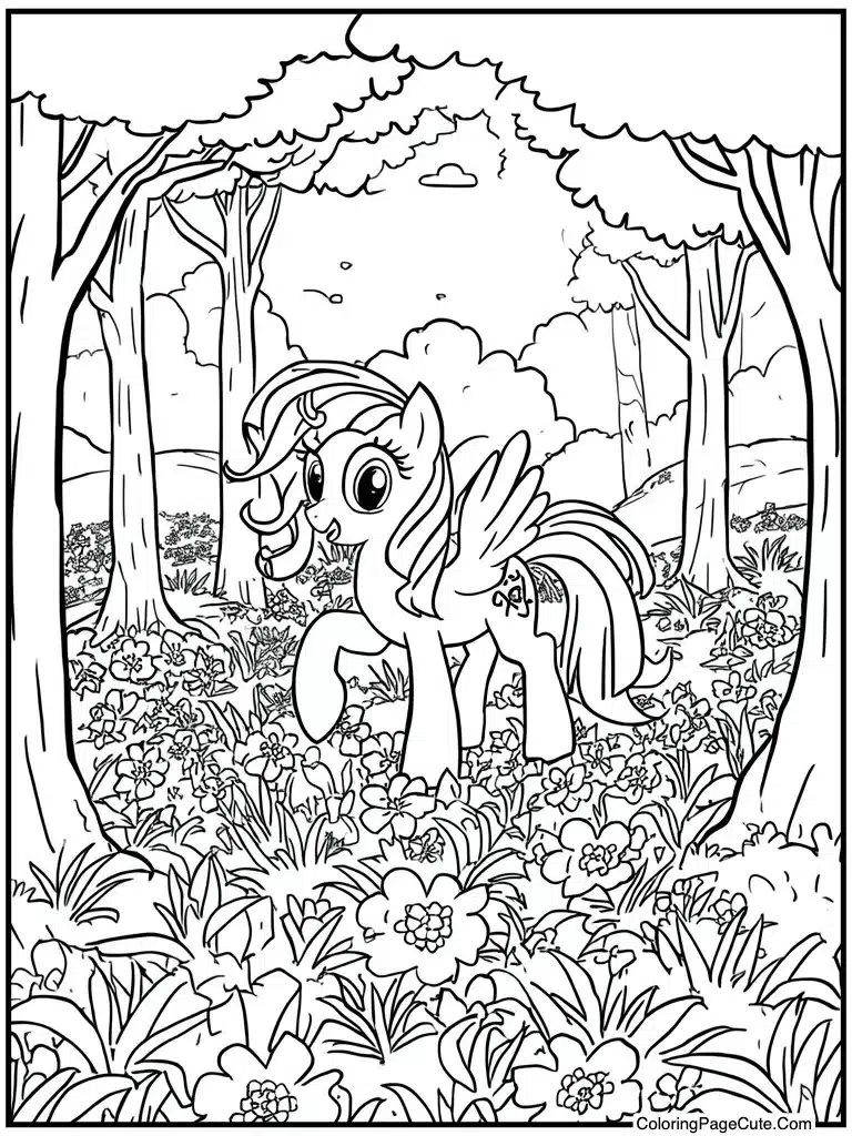 Galloping through flower field