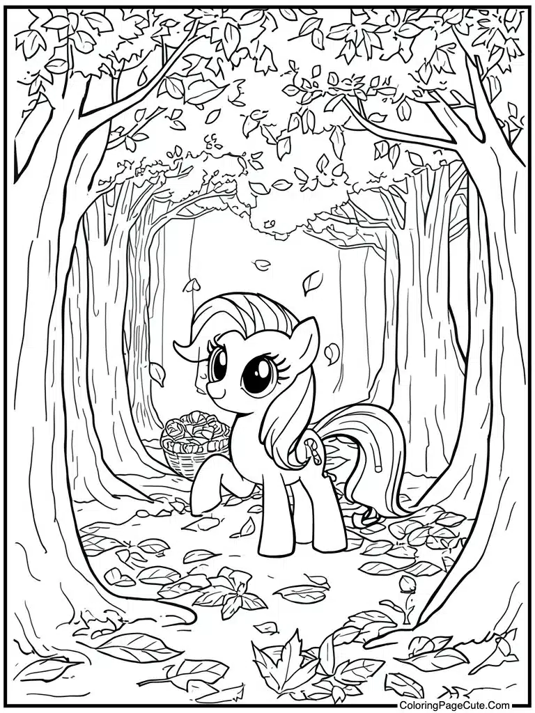 Playing in autumn leaves