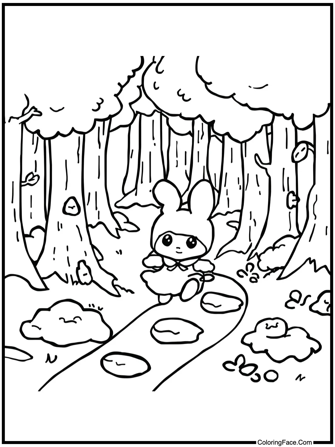 exploring a forest path.