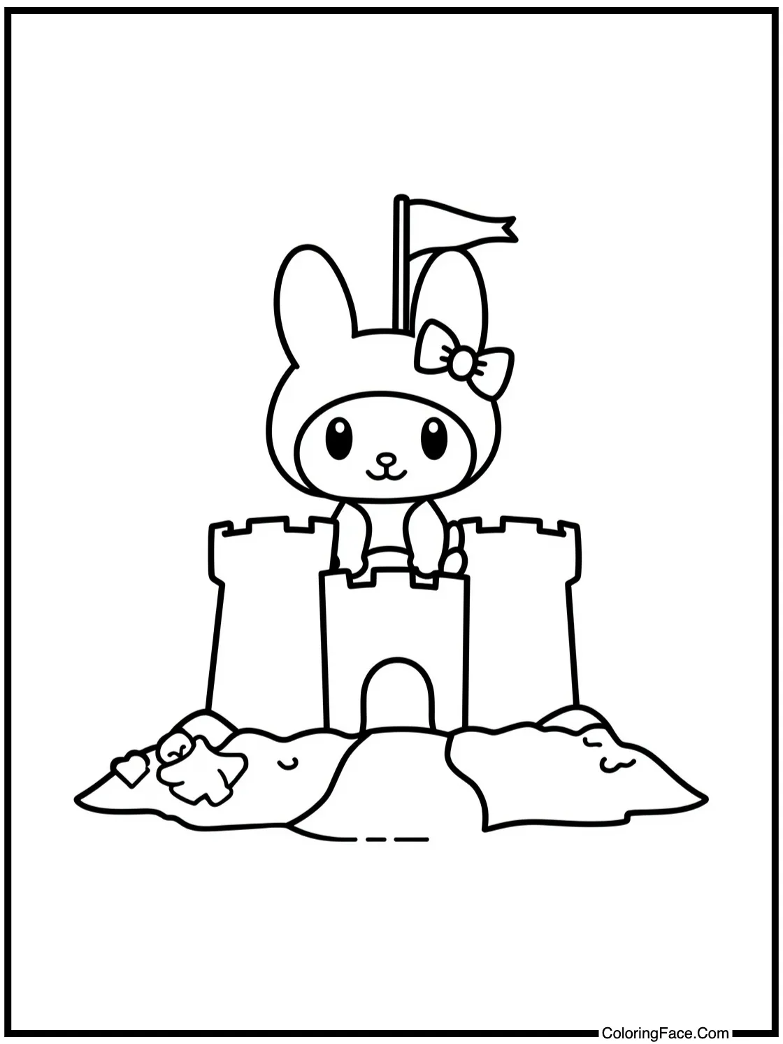 building a sandcastle.