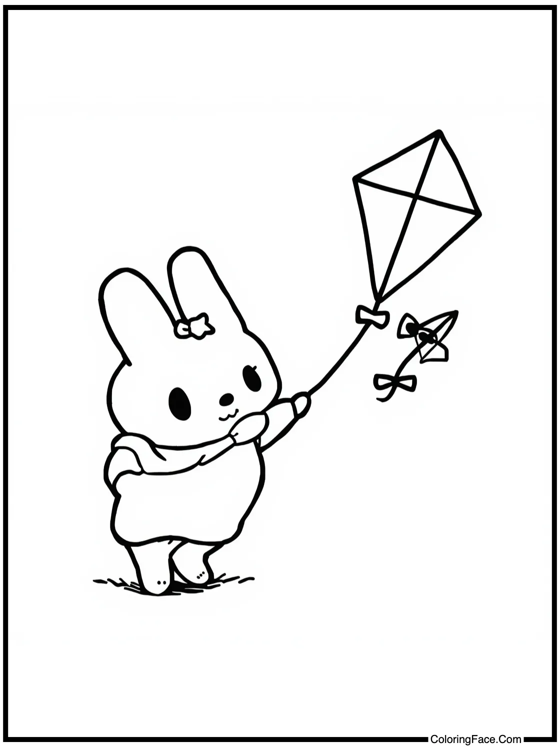 flying a kite.