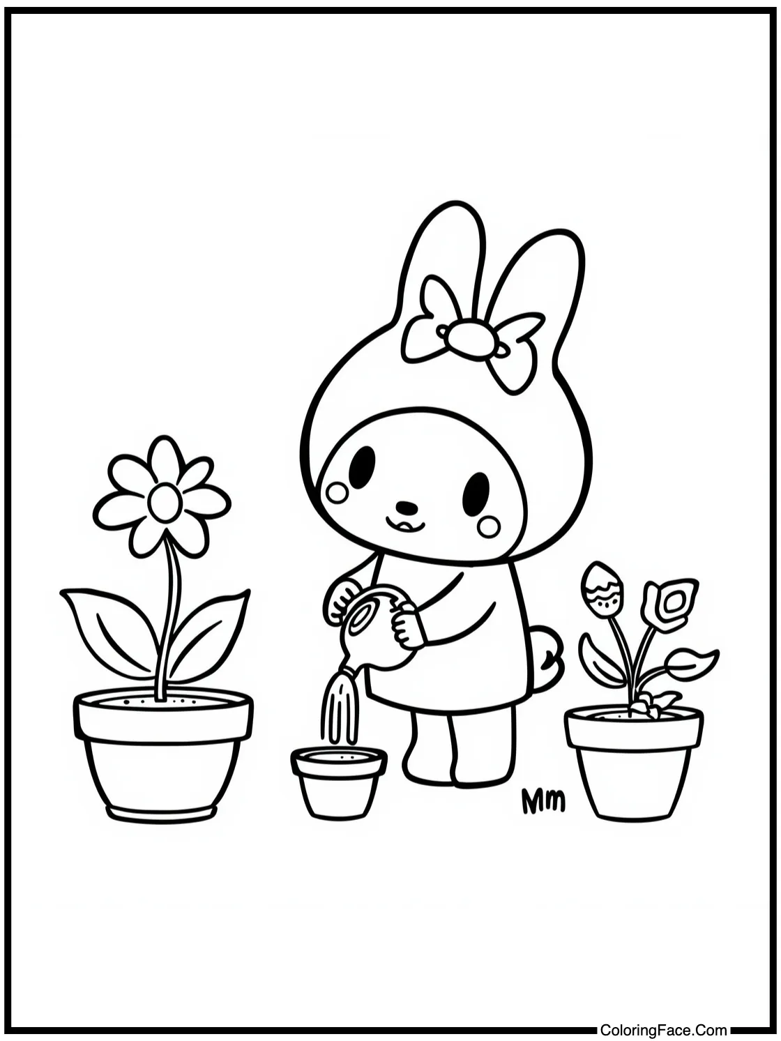 watering lovely plants.