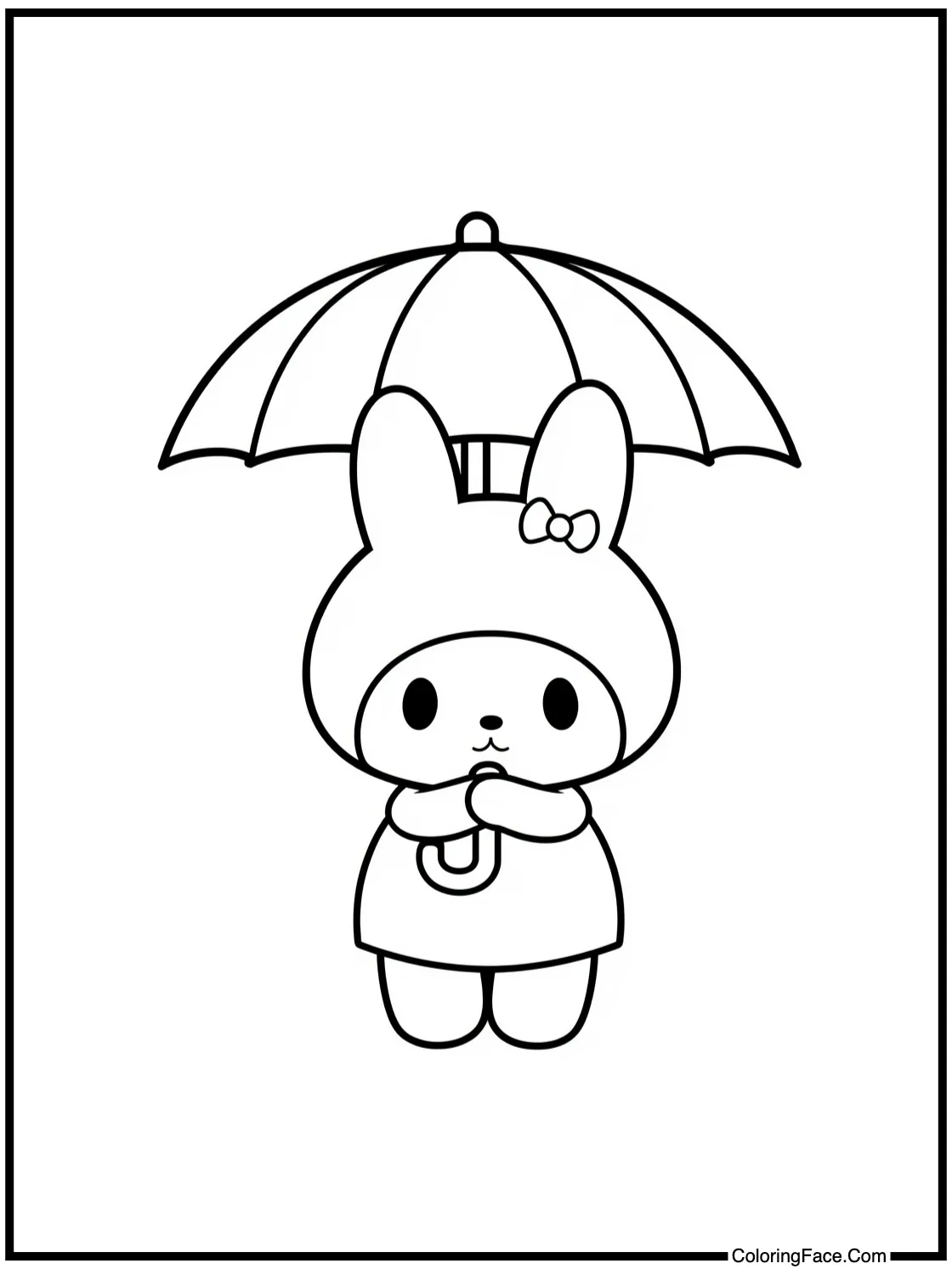 holding an umbrella.