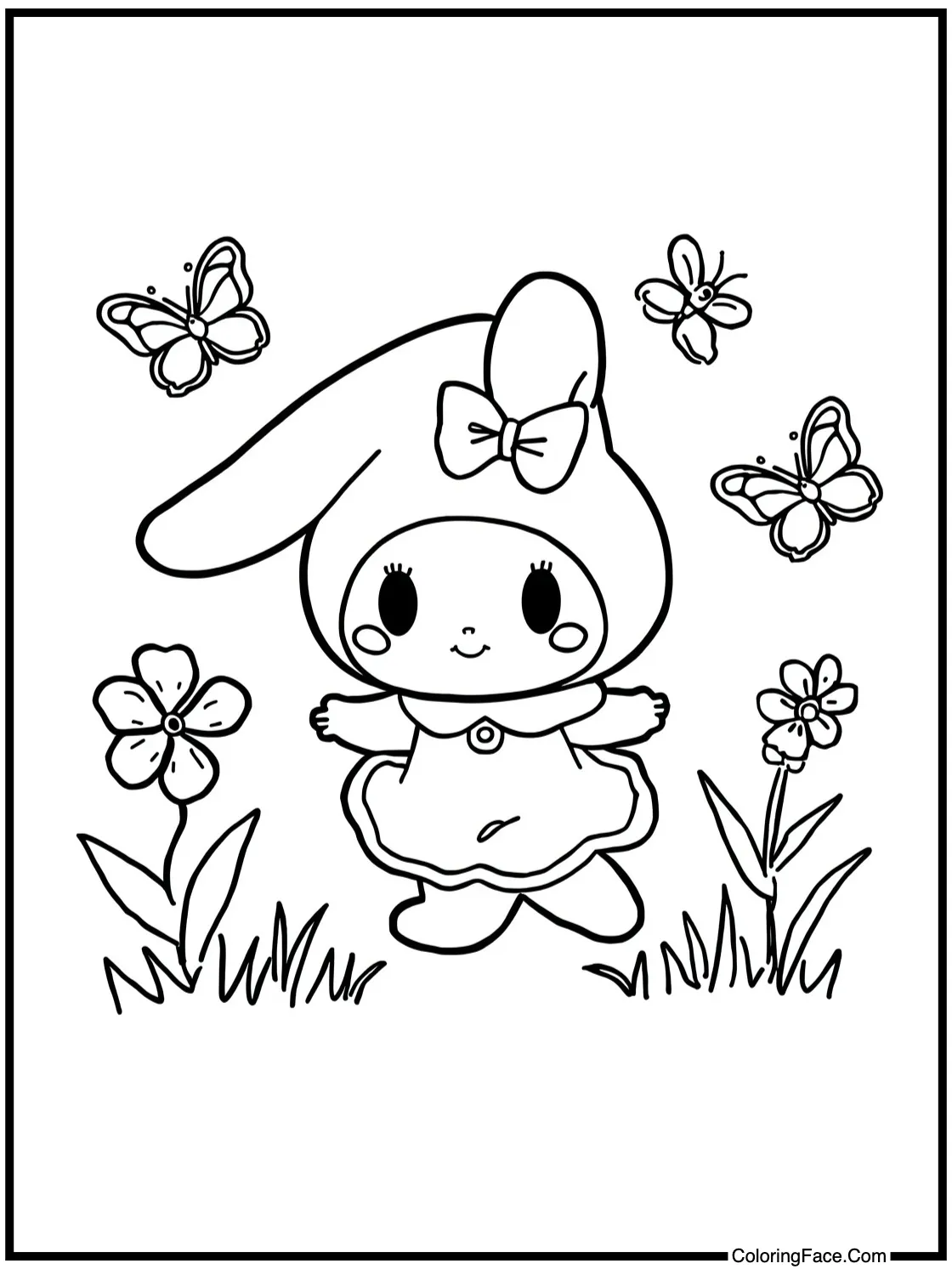 chasing butterflies playfully.